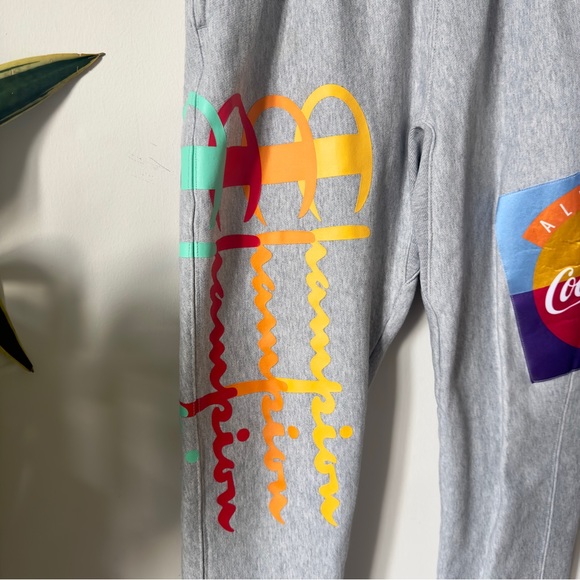 Champion x Coca Cola Reverse Weave Jogger Sweatpants in Oxford Gray Size M - Picture 5 of 8
